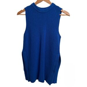 Blue Sleeveless Wool Knit Vest